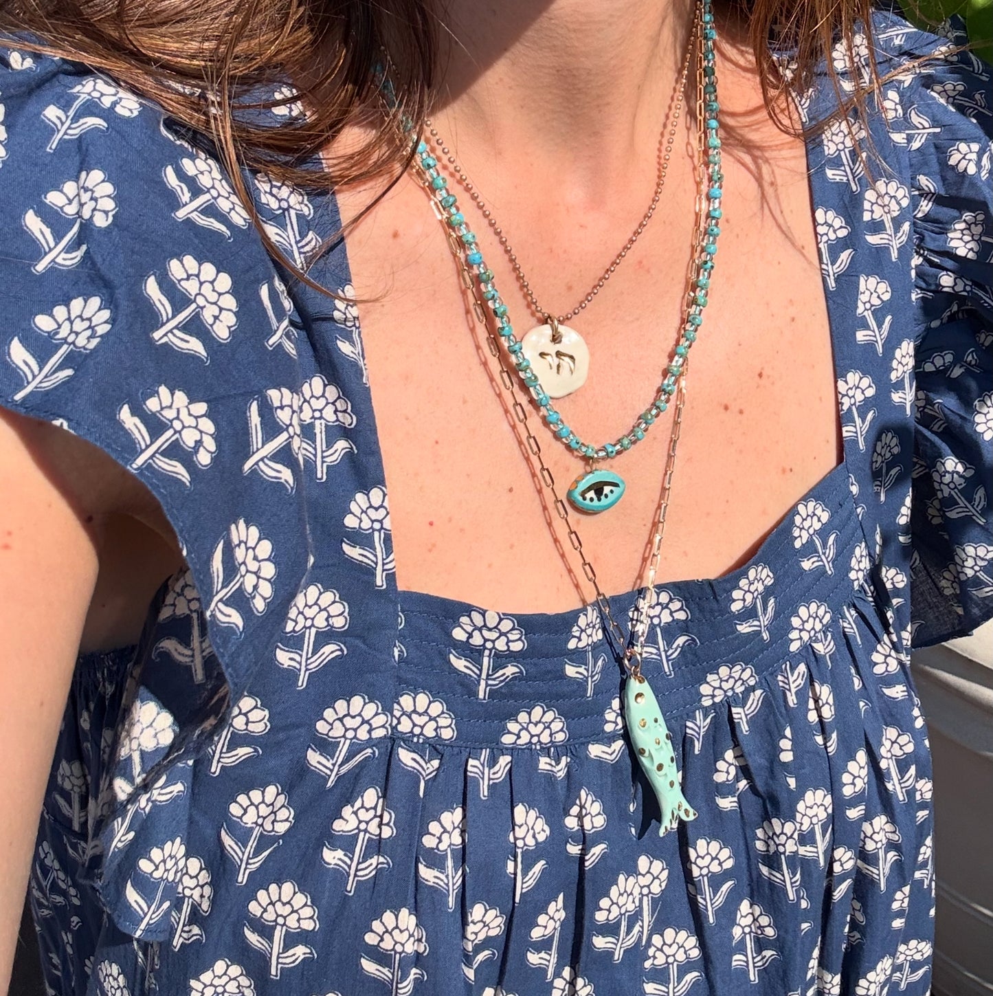 Not so Evil eye Beaded Necklace NEW COLORS