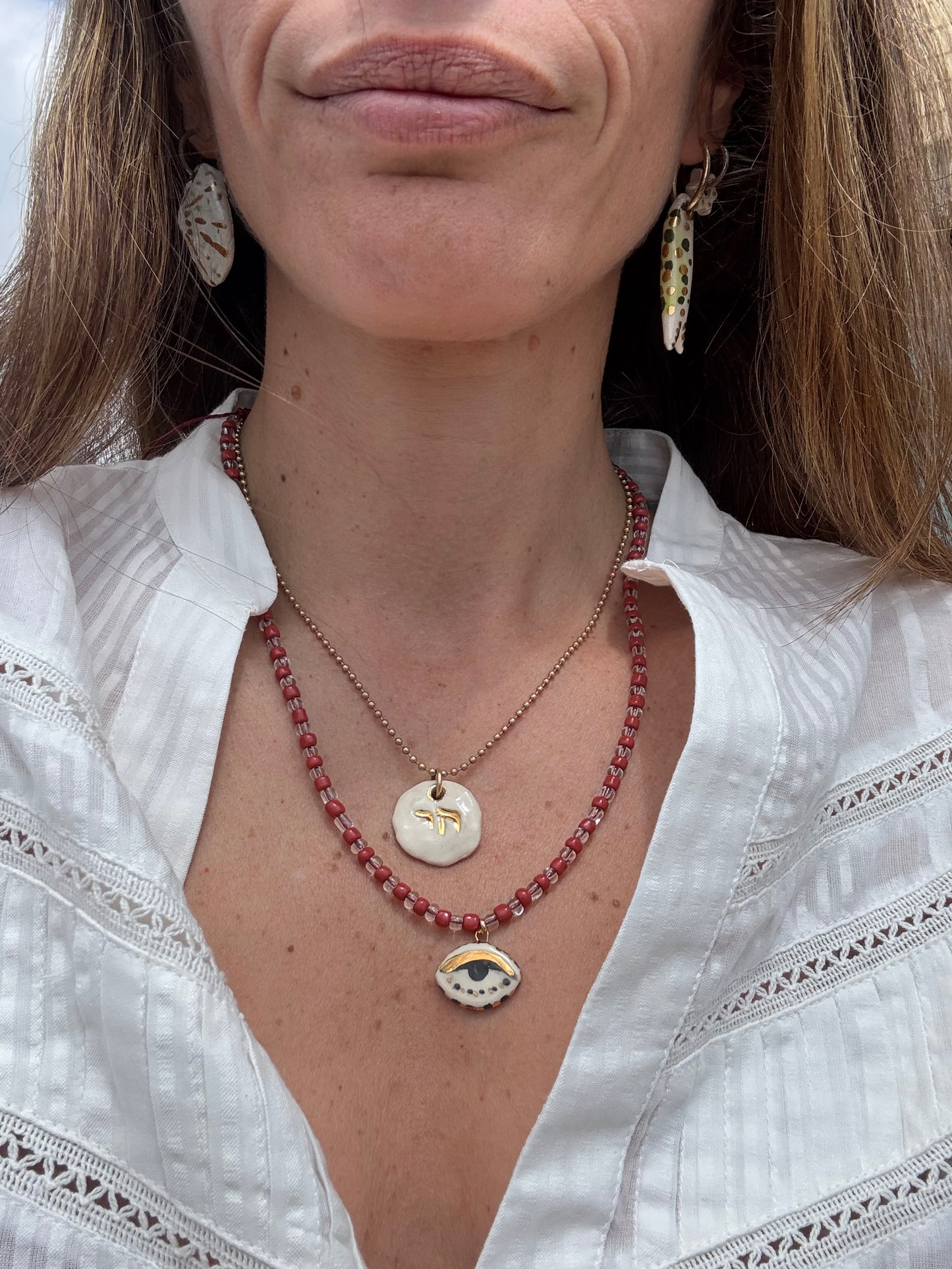 Not so Evil eye Beaded Necklace NEW COLORS