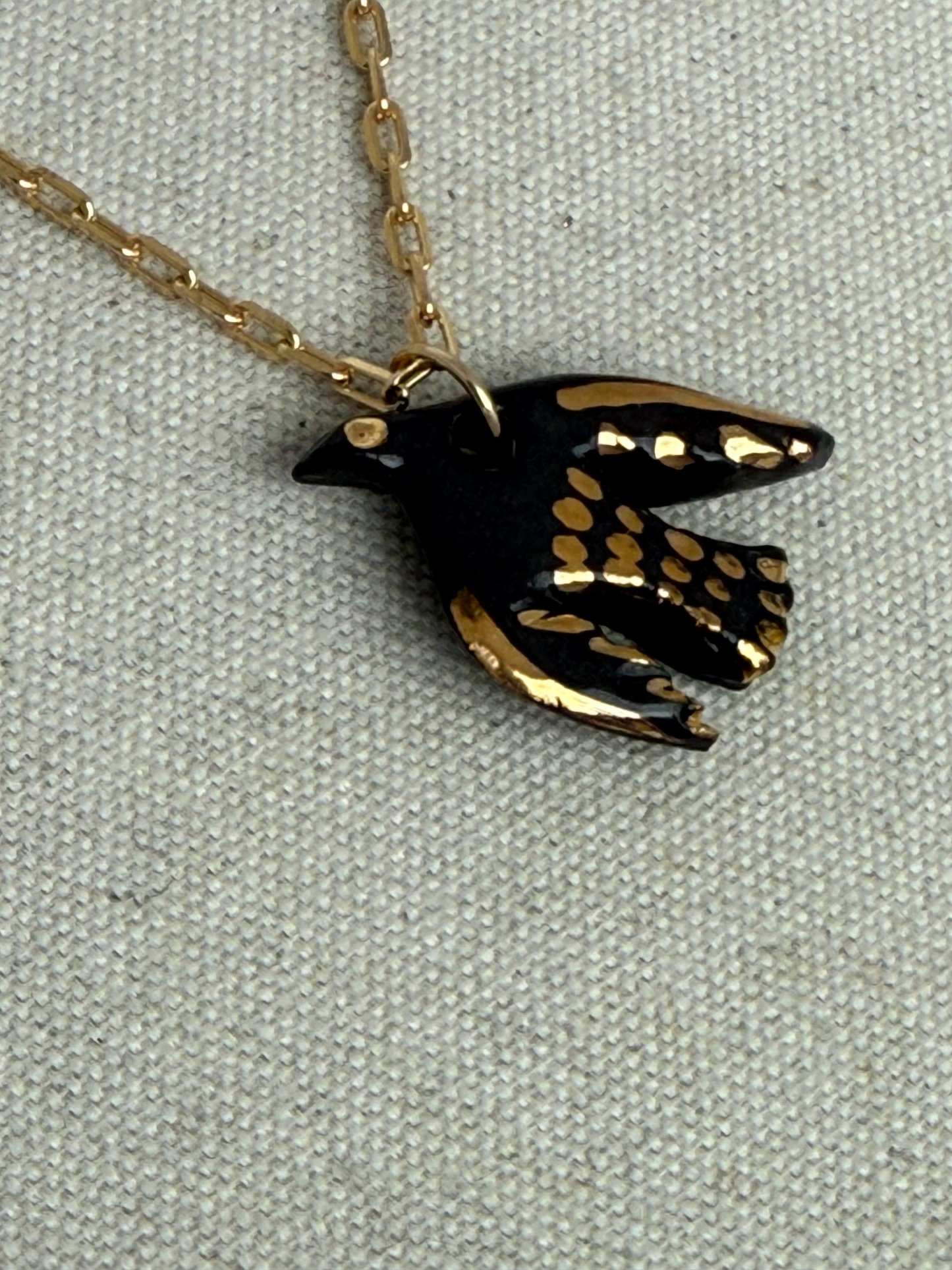 Black Bird charm Necklace