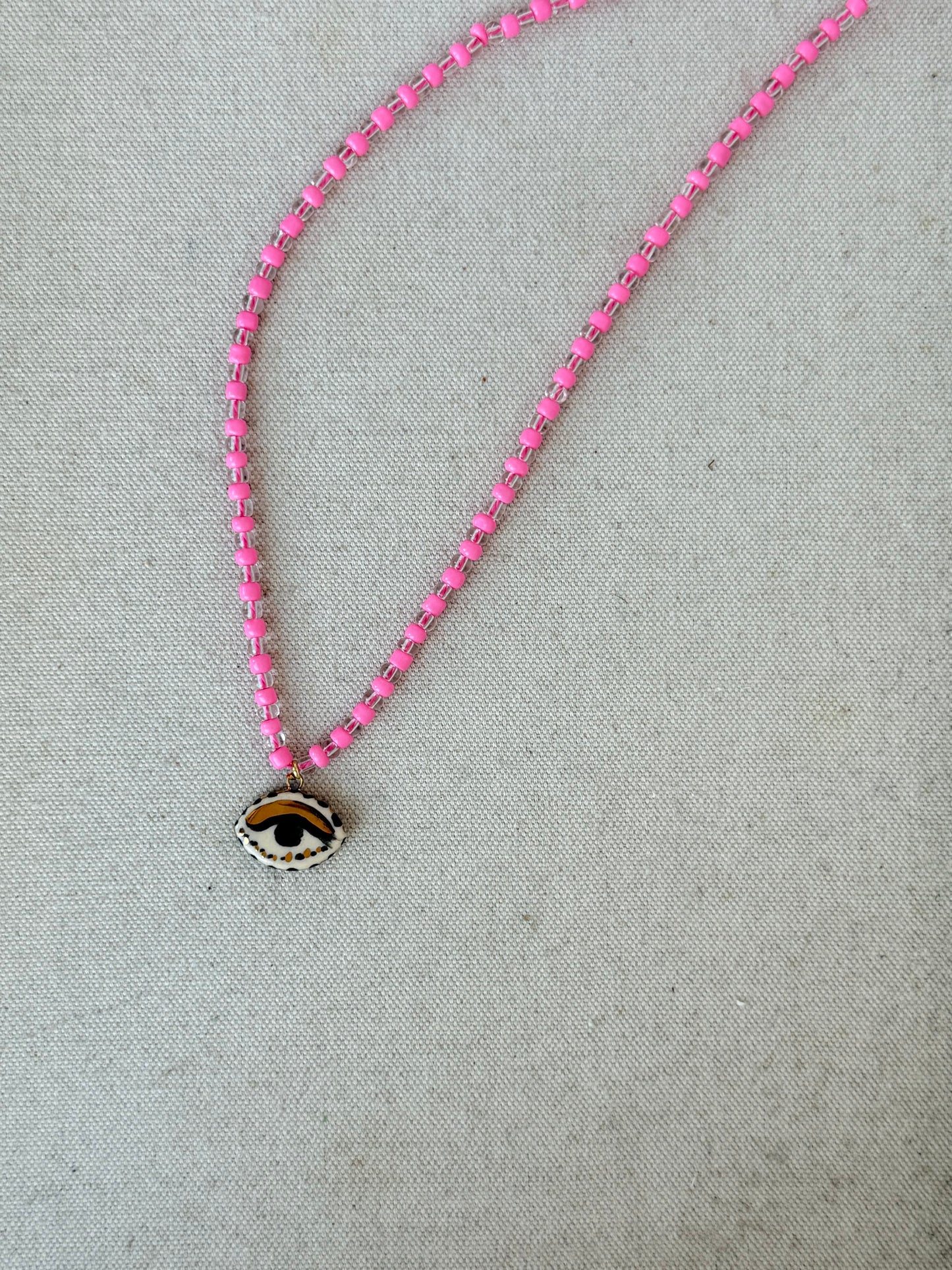 Not so Evil eye Beaded Necklace NEW COLORS