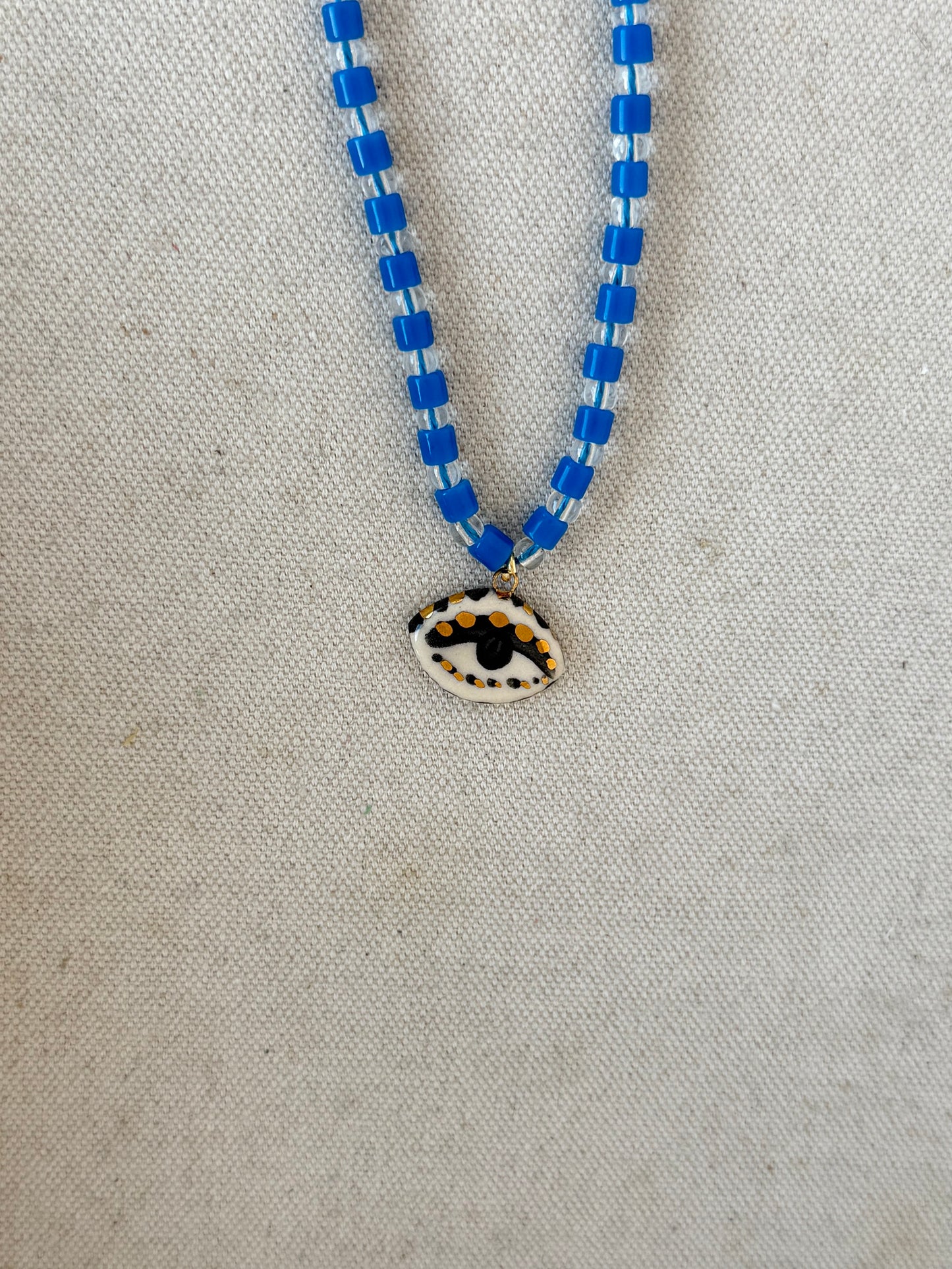 Not so Evil eye Beaded Necklace NEW COLORS