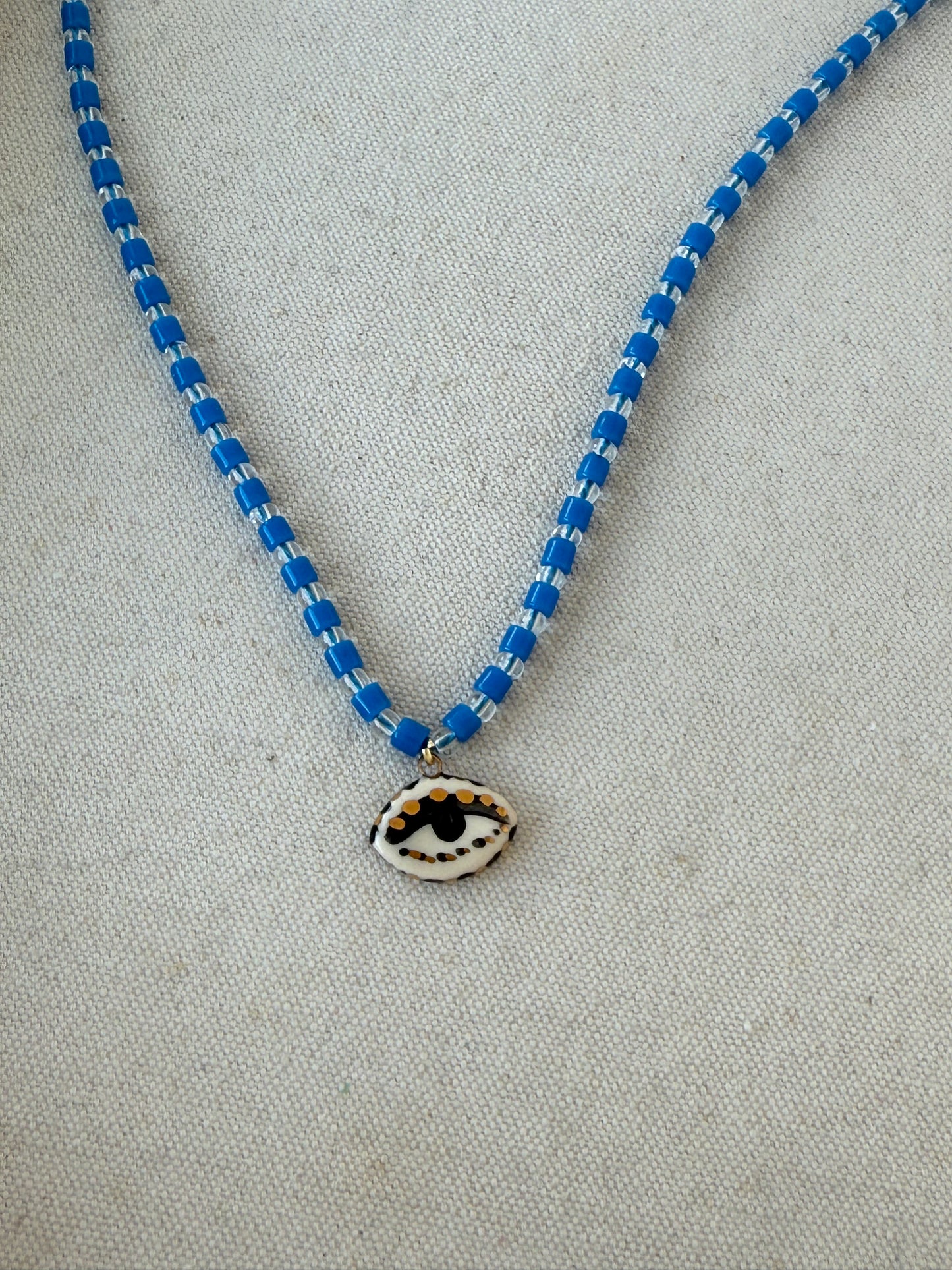 Not so Evil eye Beaded Necklace NEW COLORS