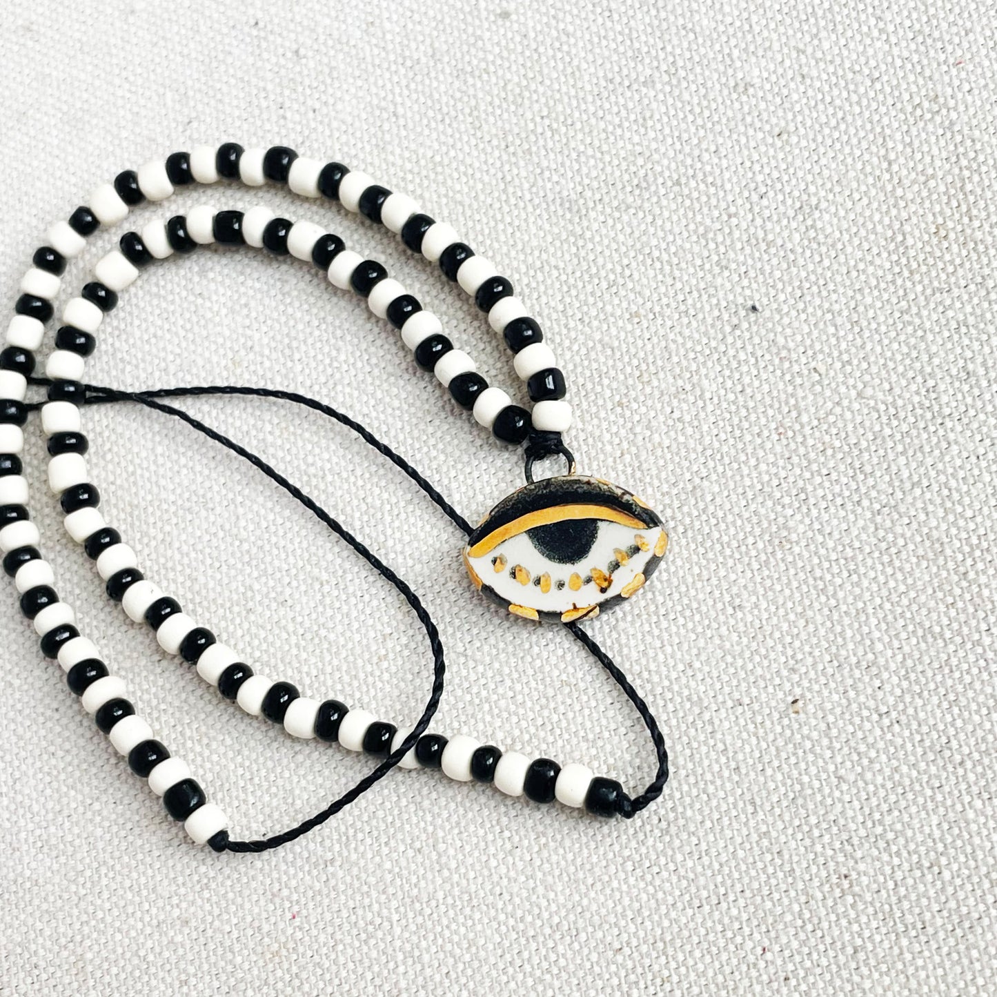 Not so Evil eye Beaded Necklace