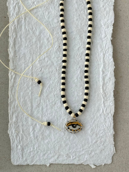 Not so Evil eye Beaded Necklace