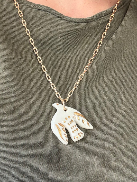 White dove charm Necklace