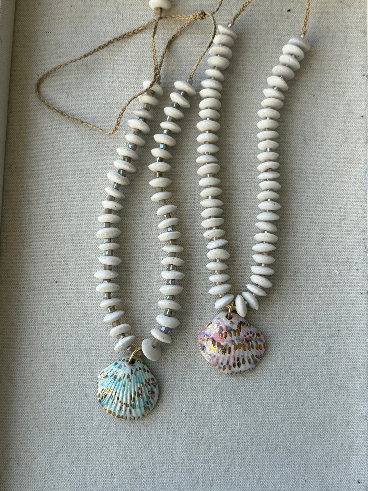 Ashanti Beads Shell Charm Necklace