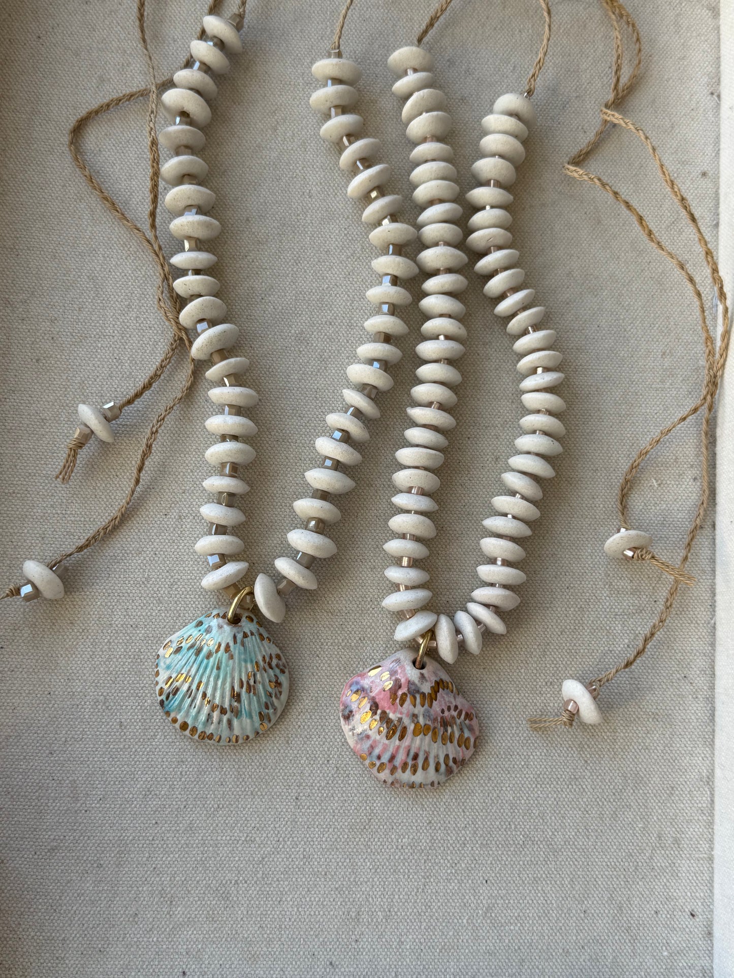 Ashanti Beads Shell Charm Necklace