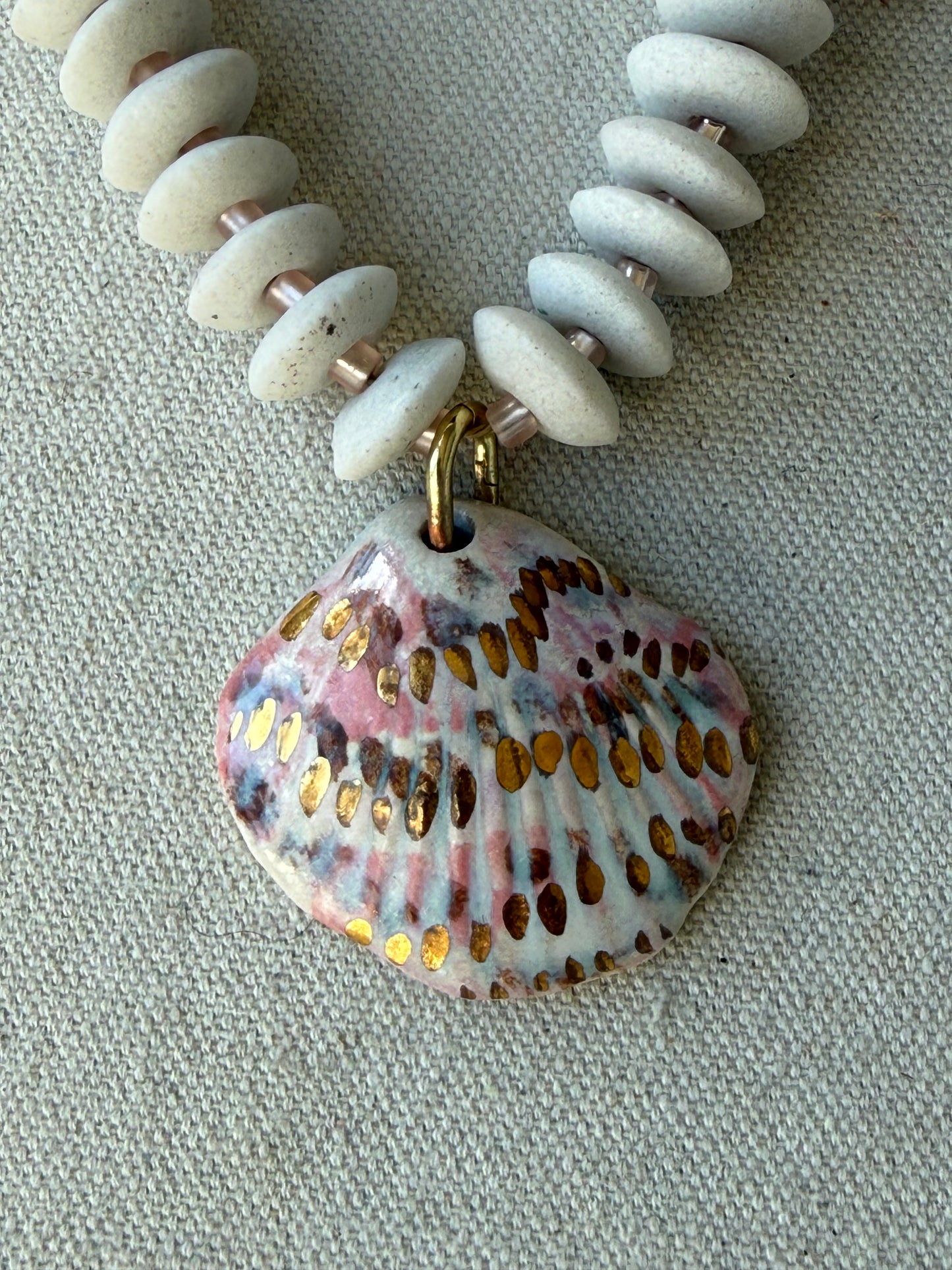 Ashanti Beads Shell Charm Necklace