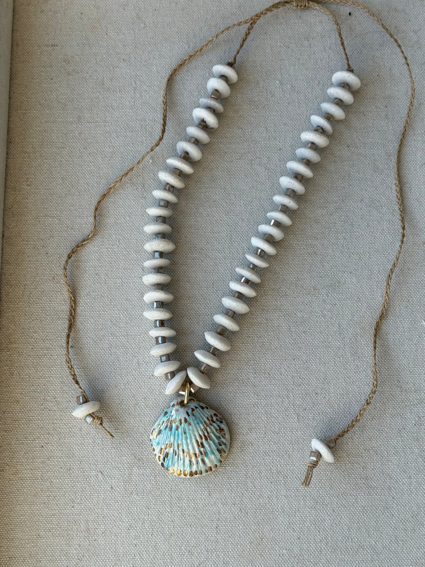 Ashanti Beads Shell Charm Necklace
