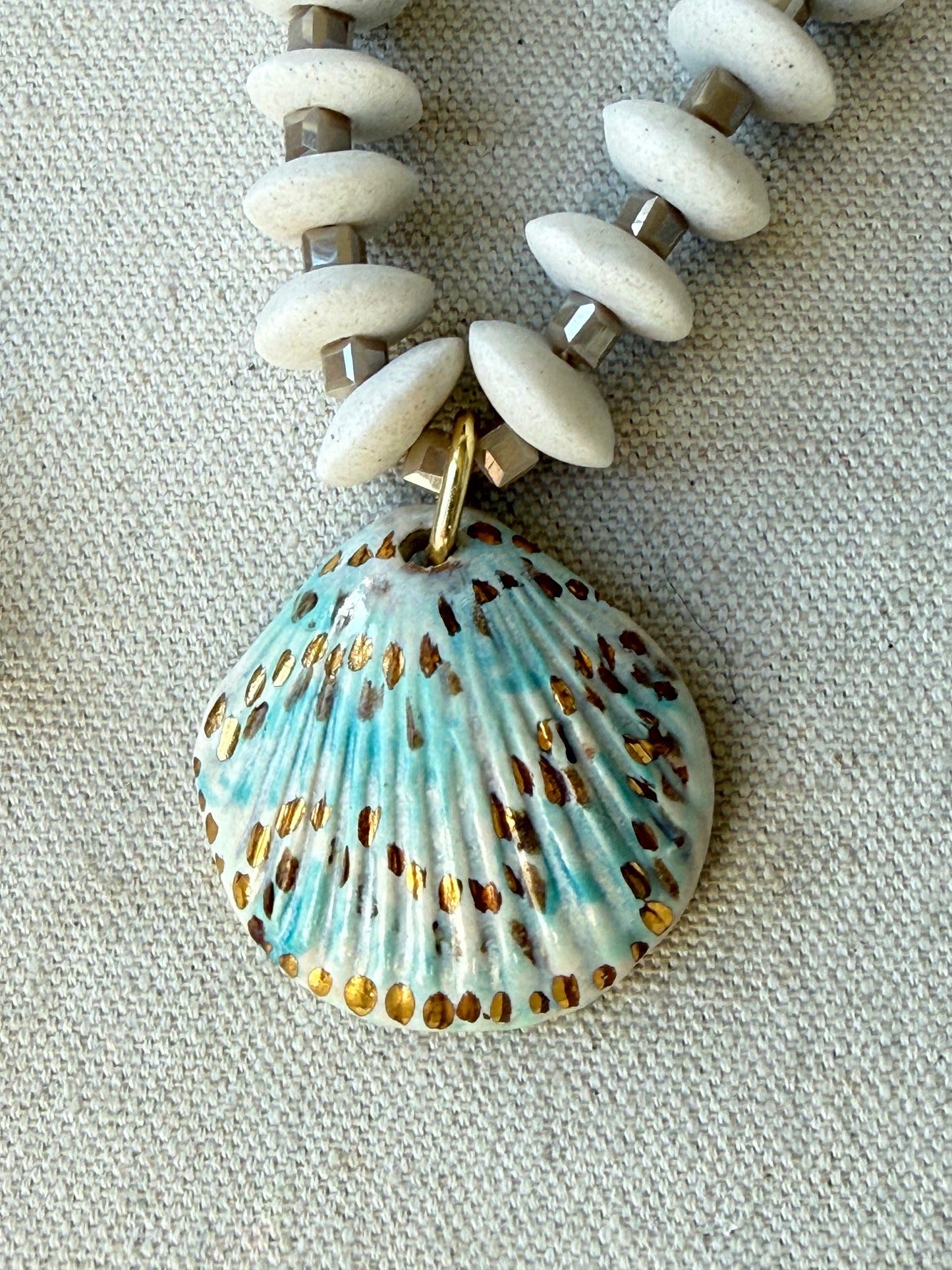 Ashanti Beads Shell Charm Necklace