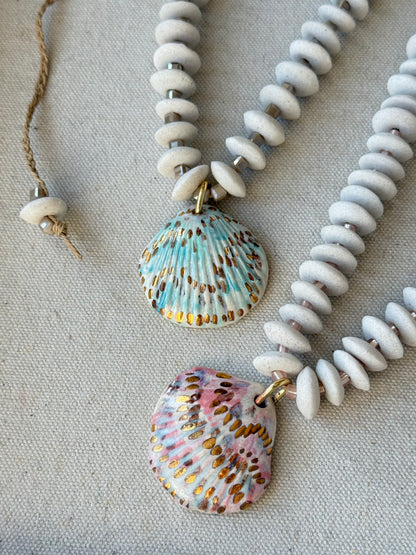 Ashanti Beads Shell Charm Necklace