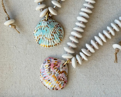 Ashanti Beads Shell Charm Necklace