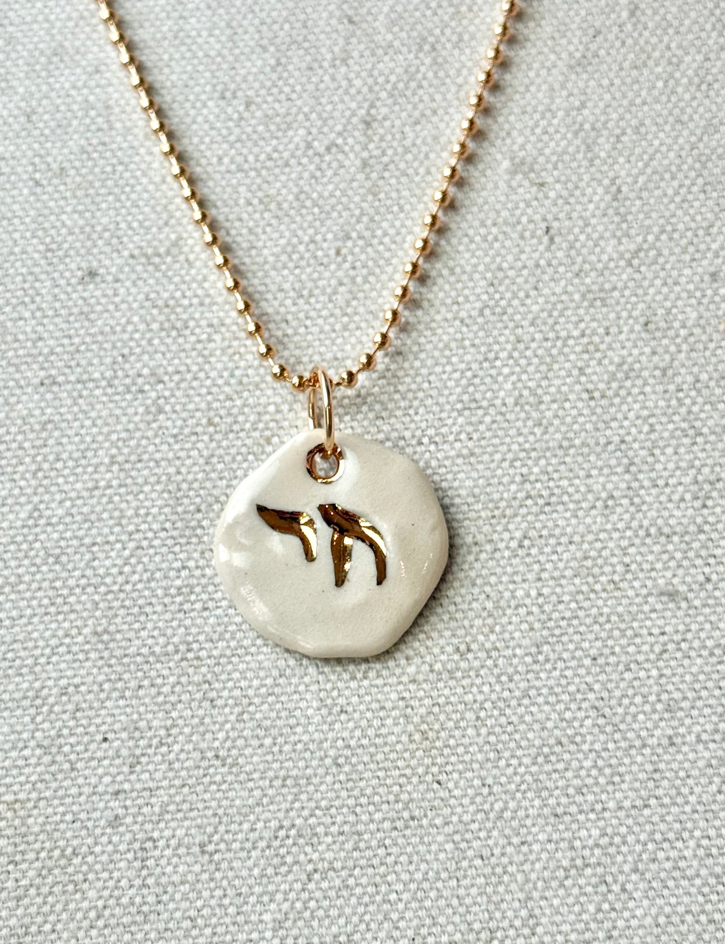 Embossed Chai Charm necklace