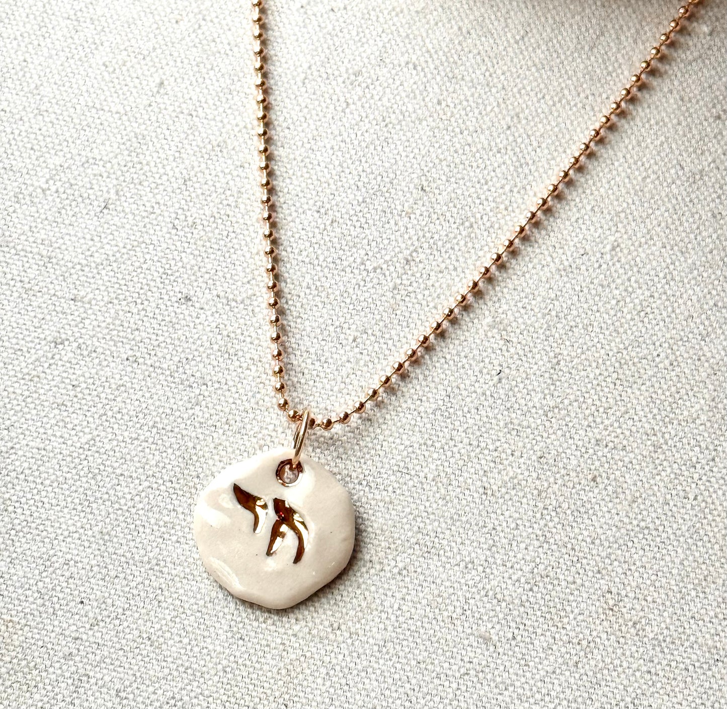 Embossed Chai Charm necklace