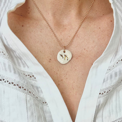 Embossed Chai Charm necklace