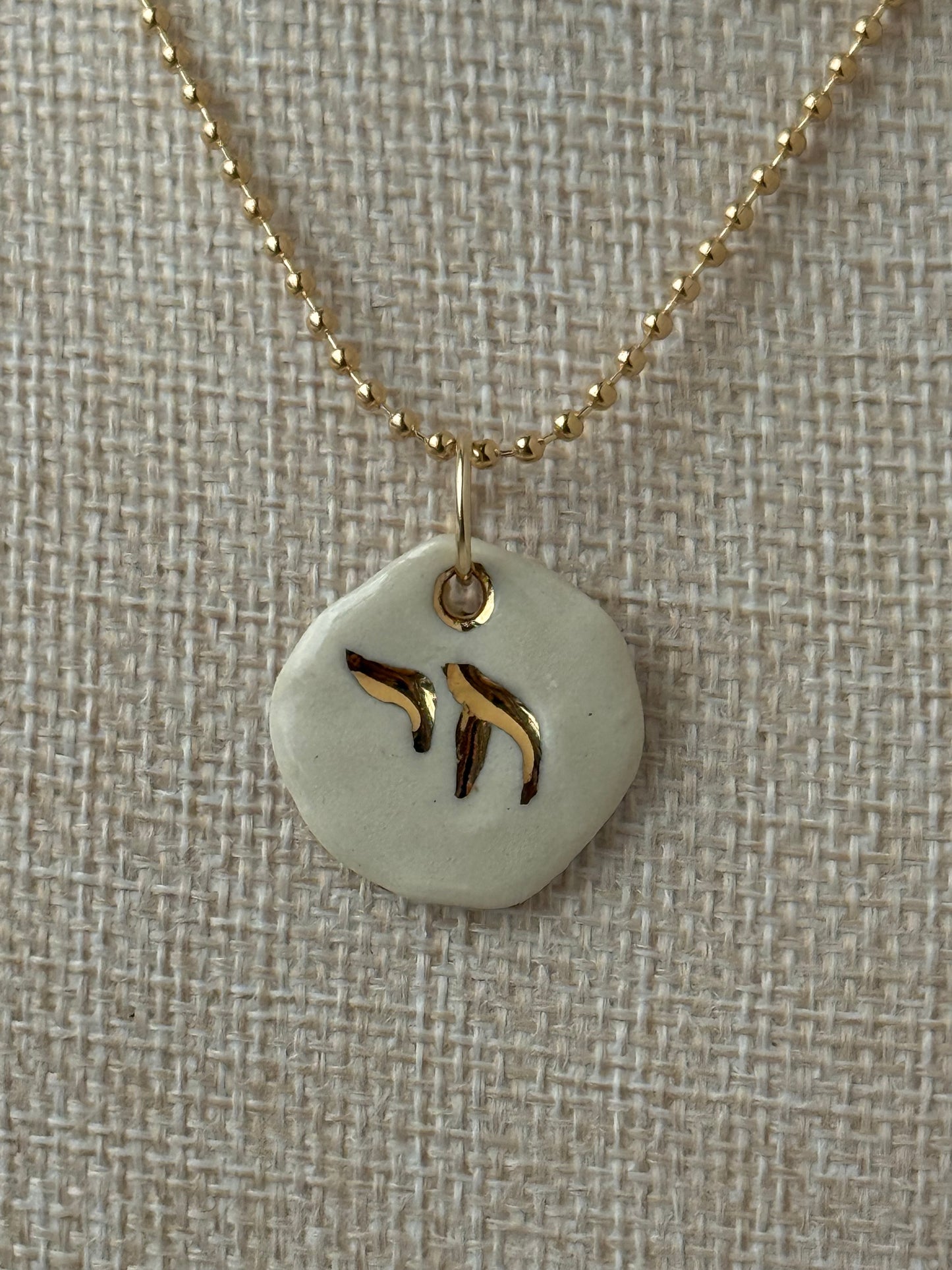 Embossed Chai Charm necklace