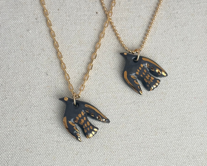 Black Bird charm Necklace