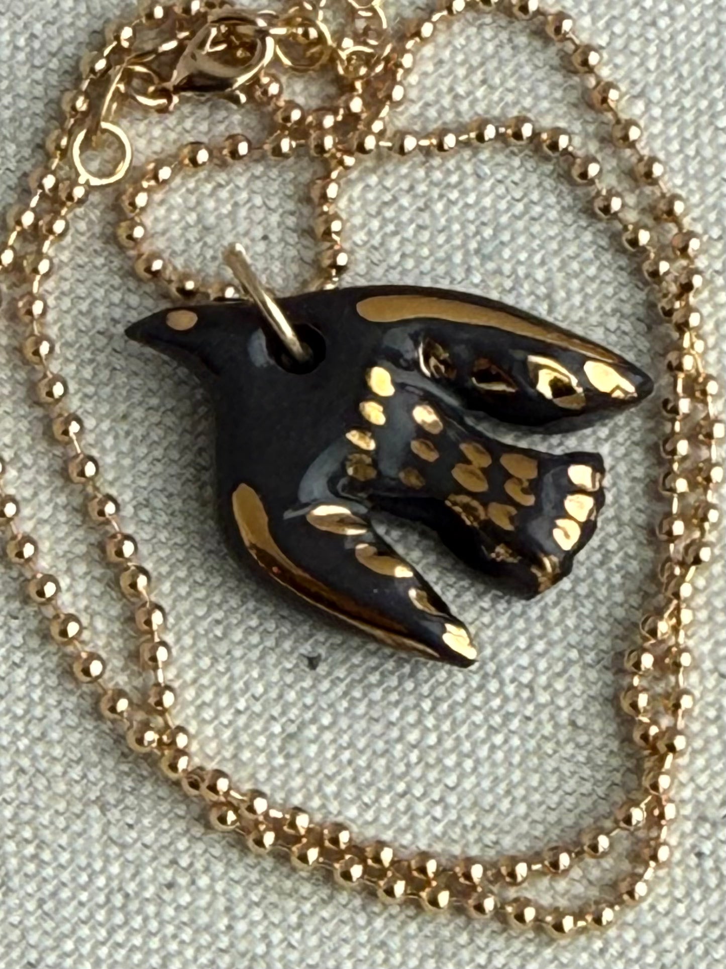 Black Bird charm Necklace