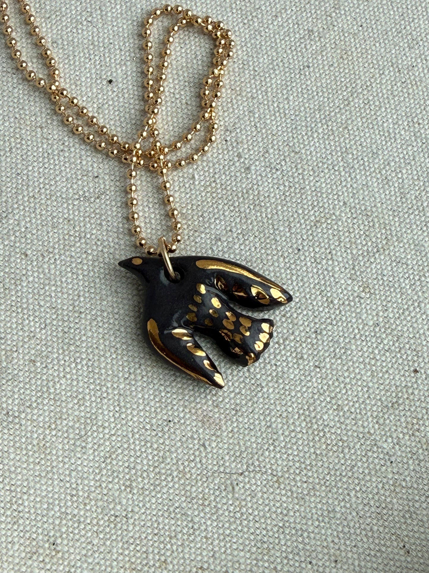 Black Bird charm Necklace