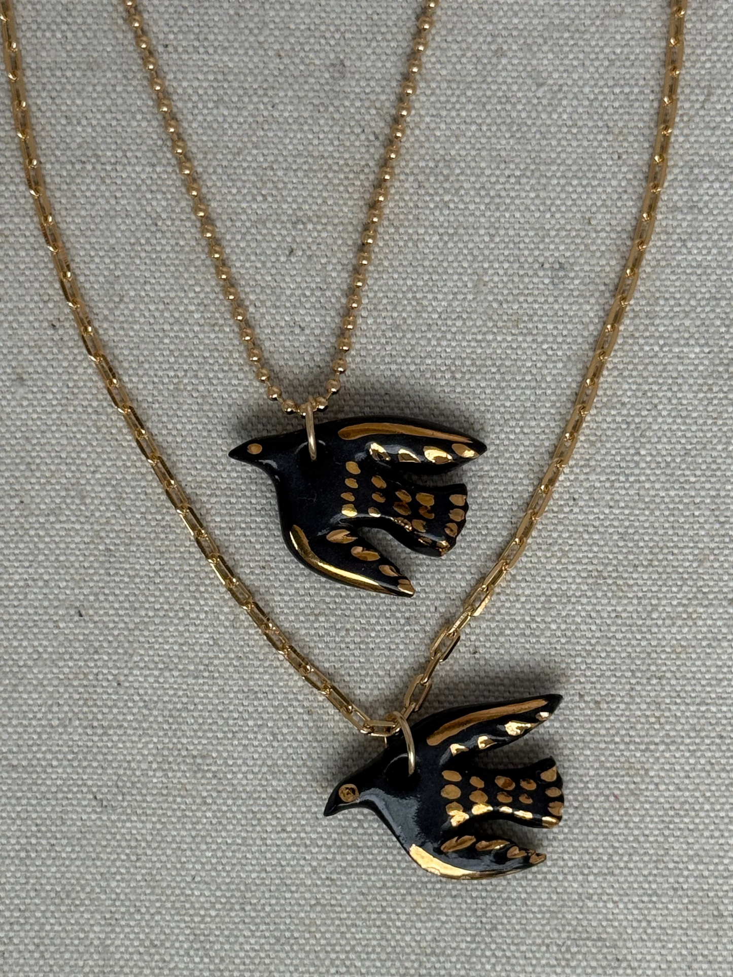 Black Bird charm Necklace