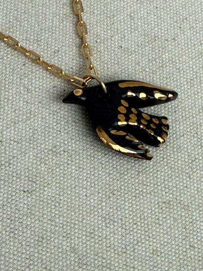 Black Bird charm Necklace