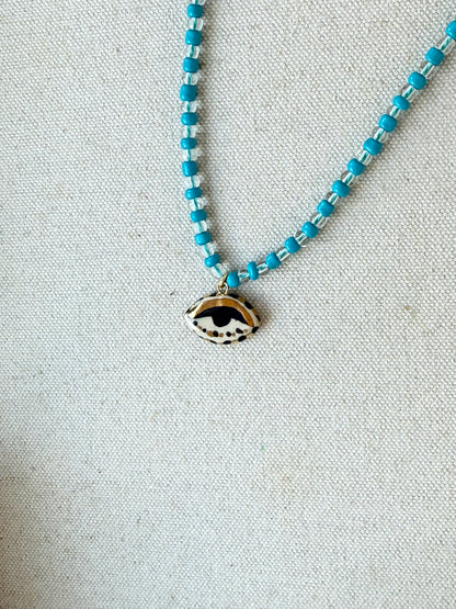 Not so Evil eye Beaded Necklace NEW COLORS