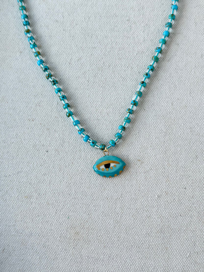 Not so Evil eye Beaded Necklace NEW COLORS