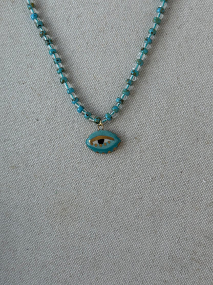 Not so Evil eye Beaded Necklace NEW COLORS