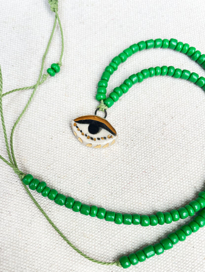 Not so Evil eye Beaded Necklace