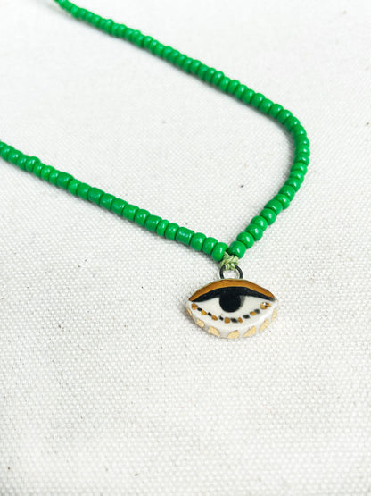 Not so Evil eye Beaded Necklace