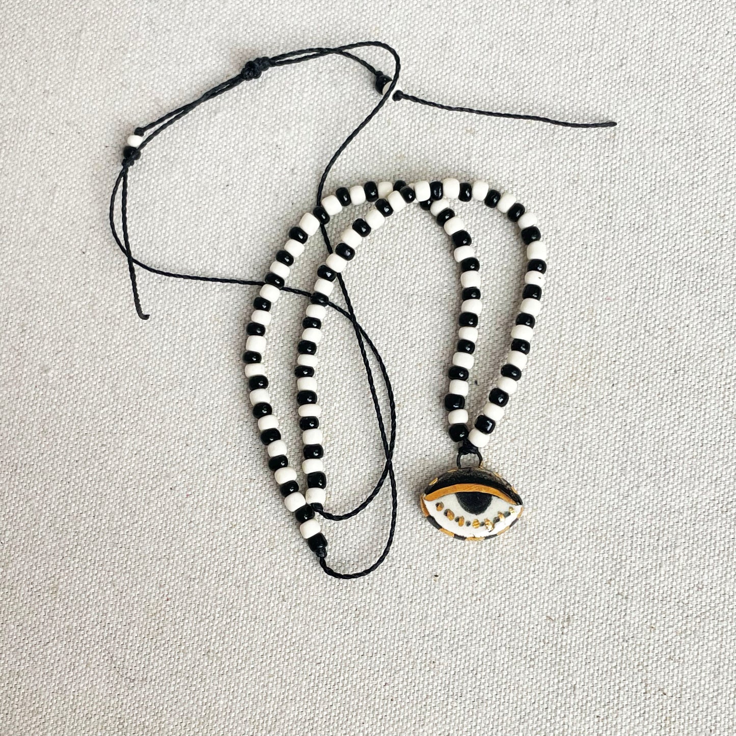 Not so Evil eye Beaded Necklace