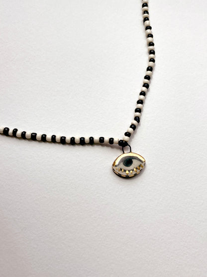 Not so Evil eye Beaded Necklace