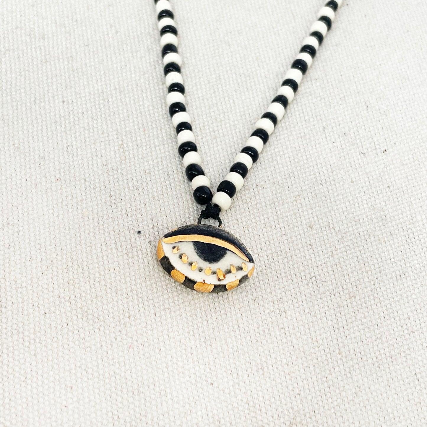 Not so Evil eye Beaded Necklace