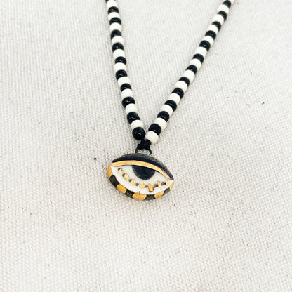 Not so Evil eye Beaded Necklace