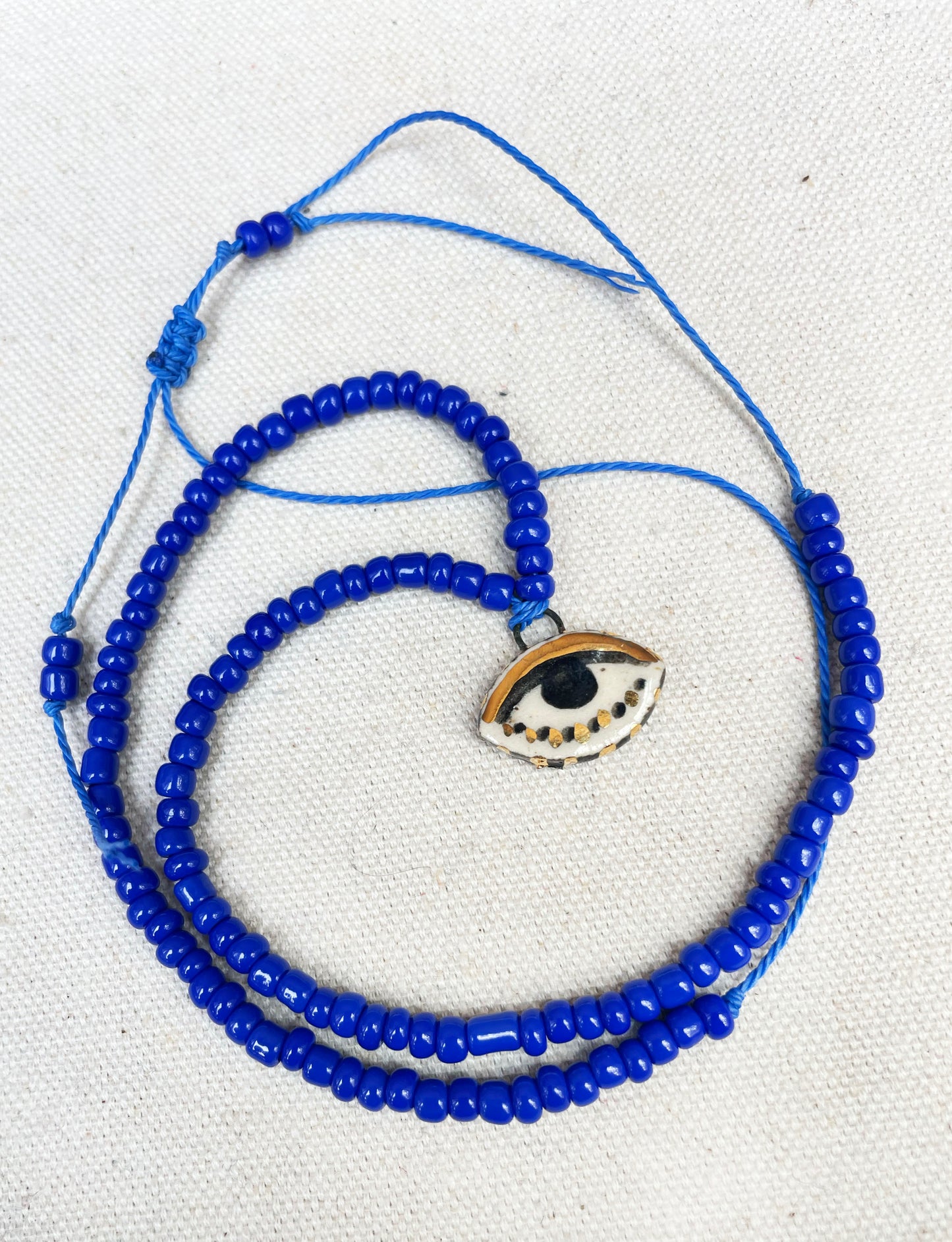 Not so Evil eye Beaded Necklace