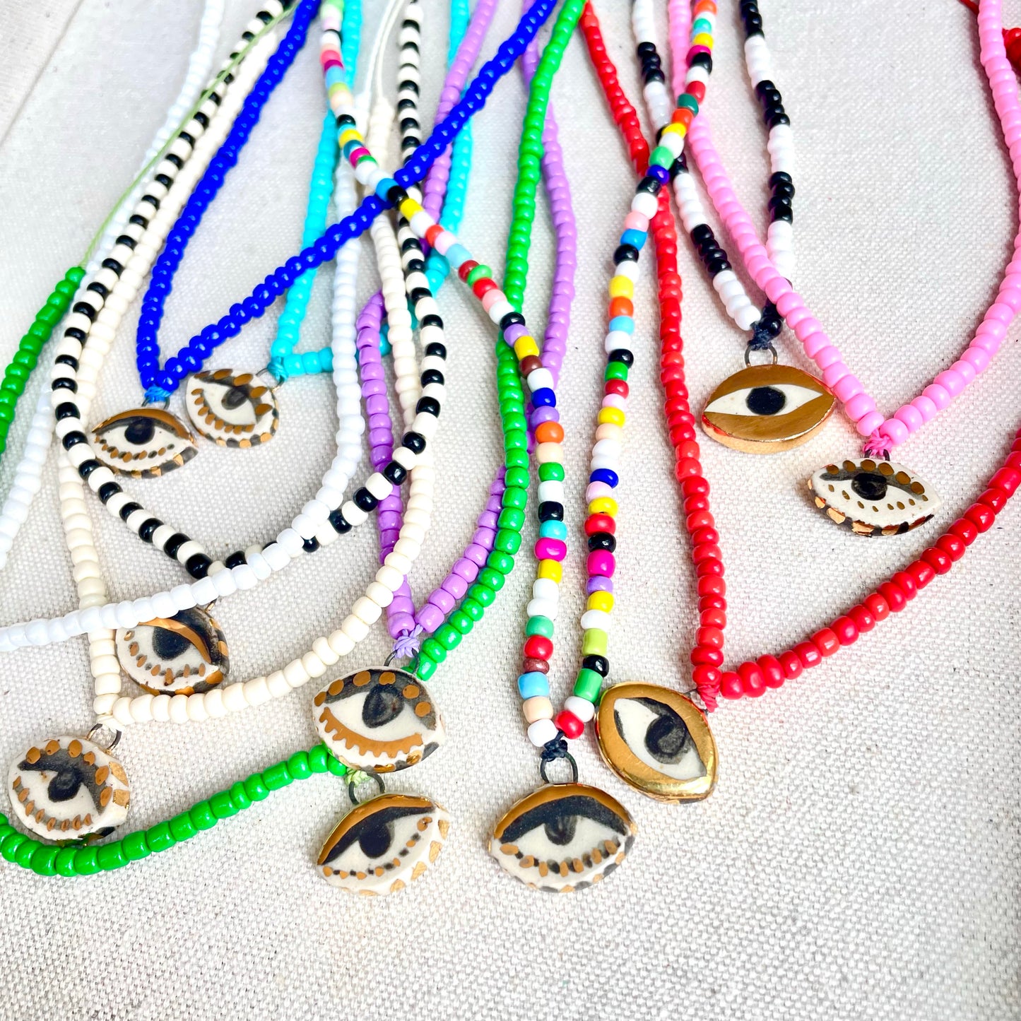 Not so Evil eye Beaded Necklace