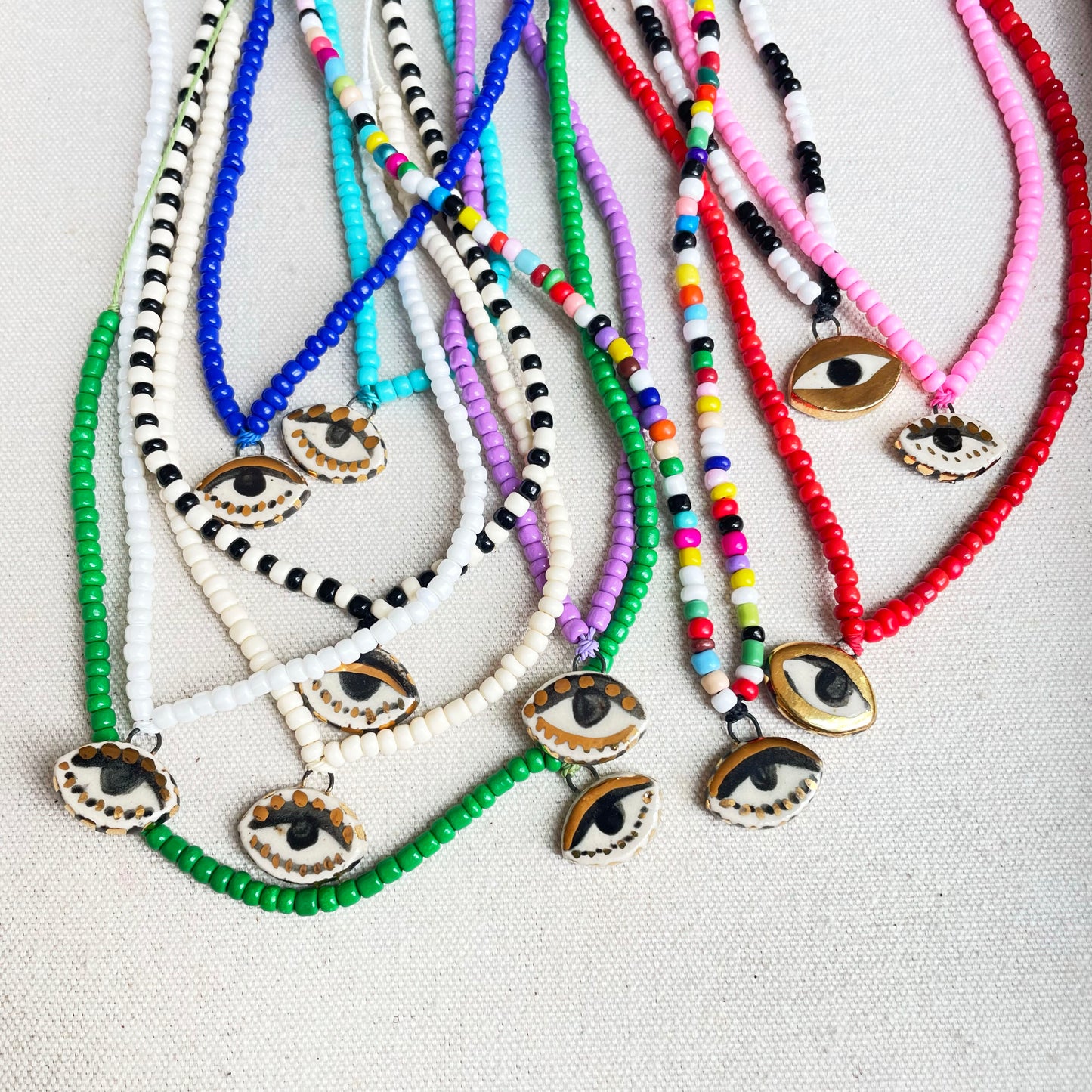 Not so Evil eye Beaded Necklace