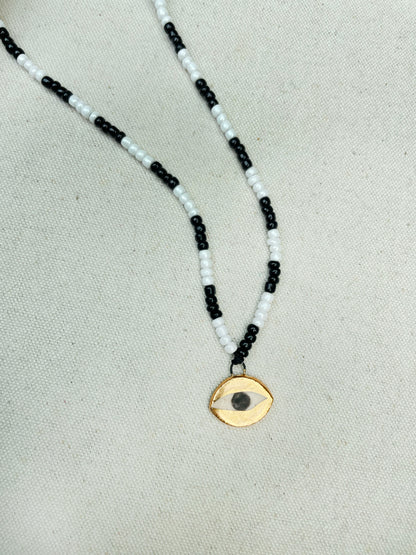 Not so Evil eye Beaded Necklace