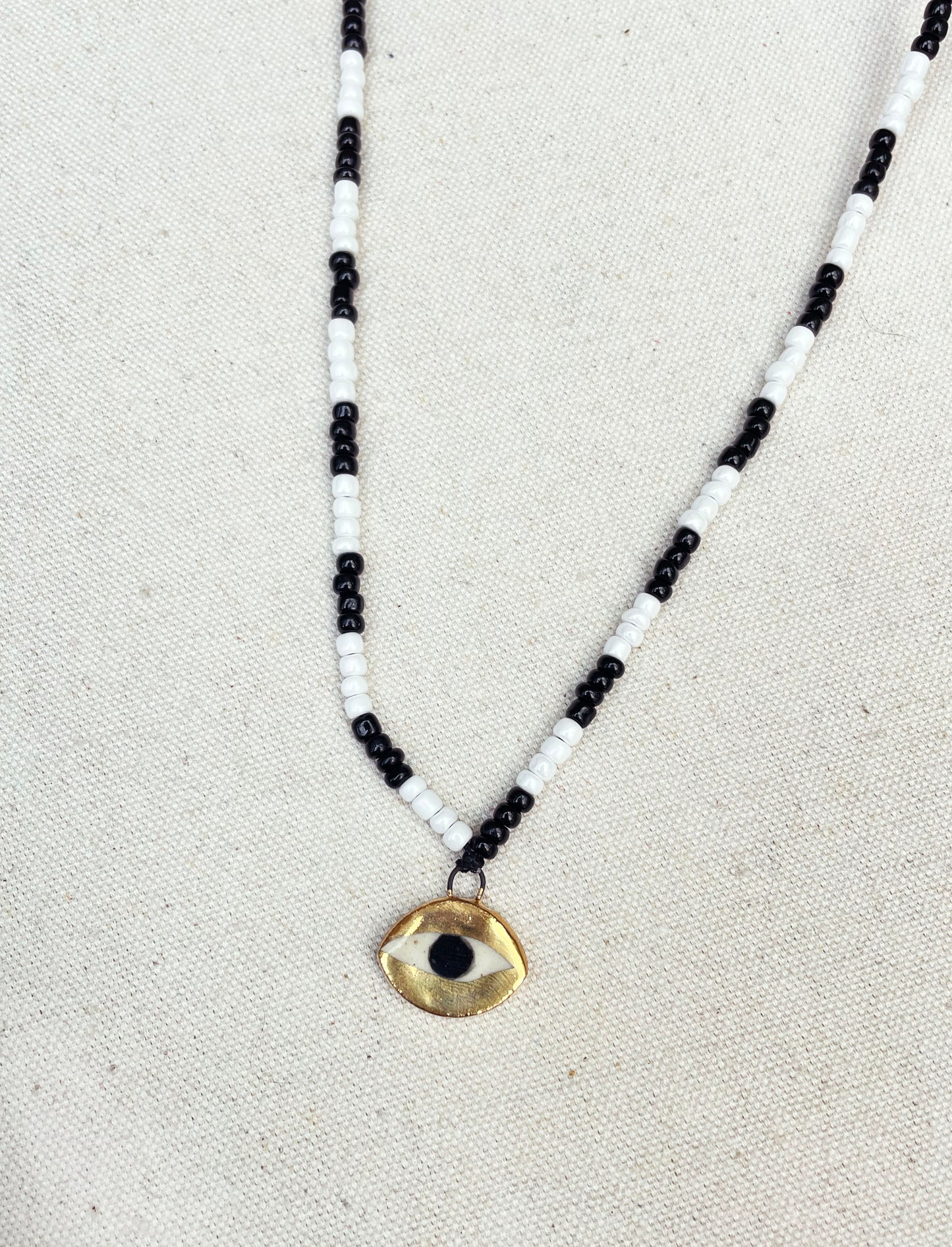 Not so Evil eye Beaded Necklace