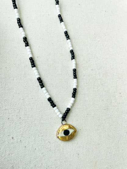 Not so Evil eye Beaded Necklace