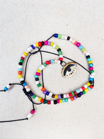 Not so Evil eye Beaded Necklace