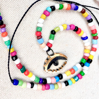 Not so Evil eye Beaded Necklace