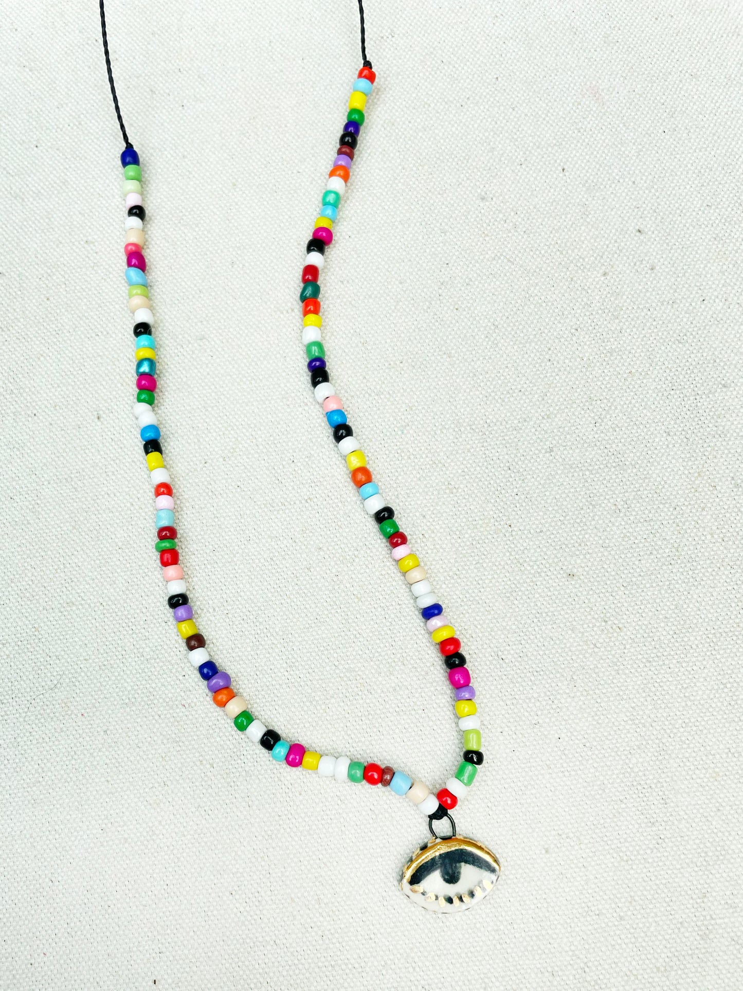 Not so Evil eye Beaded Necklace