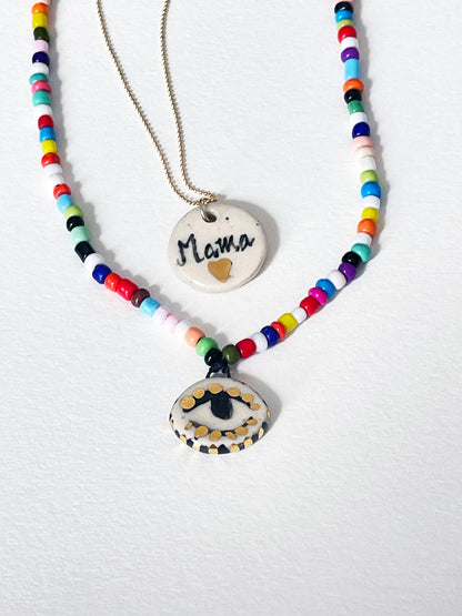 Not so Evil eye Beaded Necklace