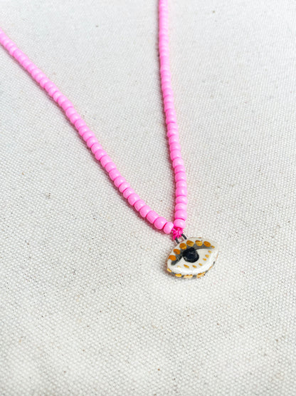 Not so Evil eye Beaded Necklace