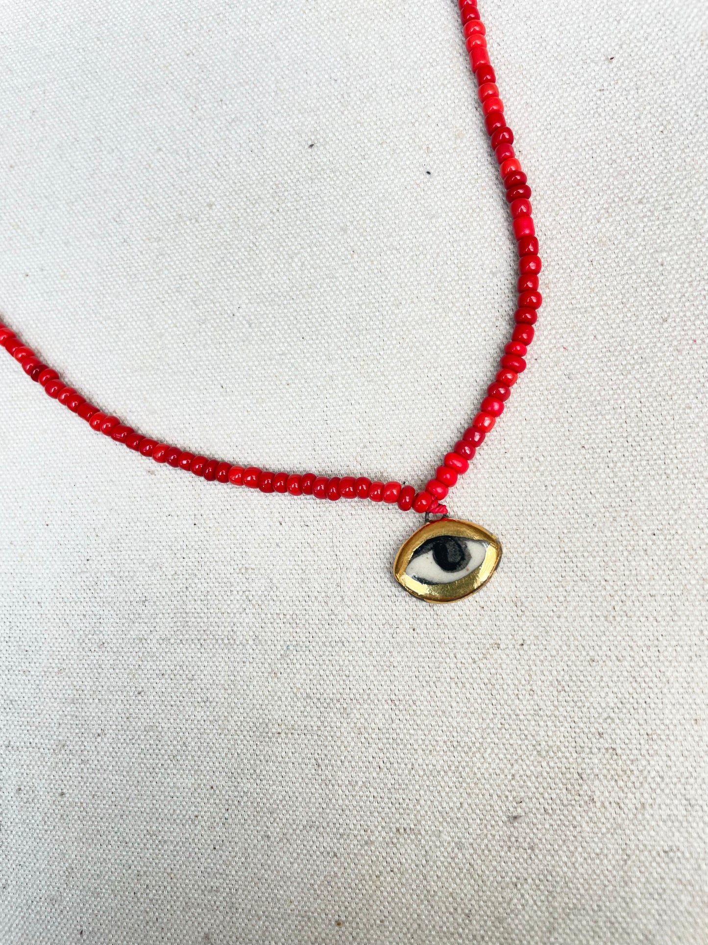 Not so Evil eye Beaded Necklace