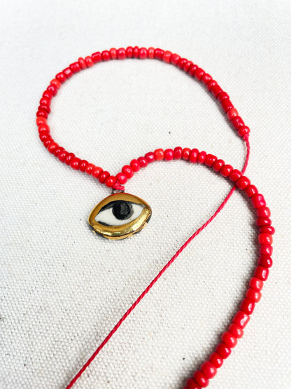 Not so Evil eye Beaded Necklace