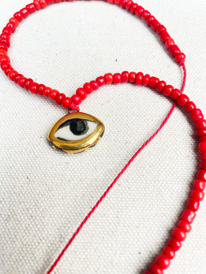 Not so Evil eye Beaded Necklace