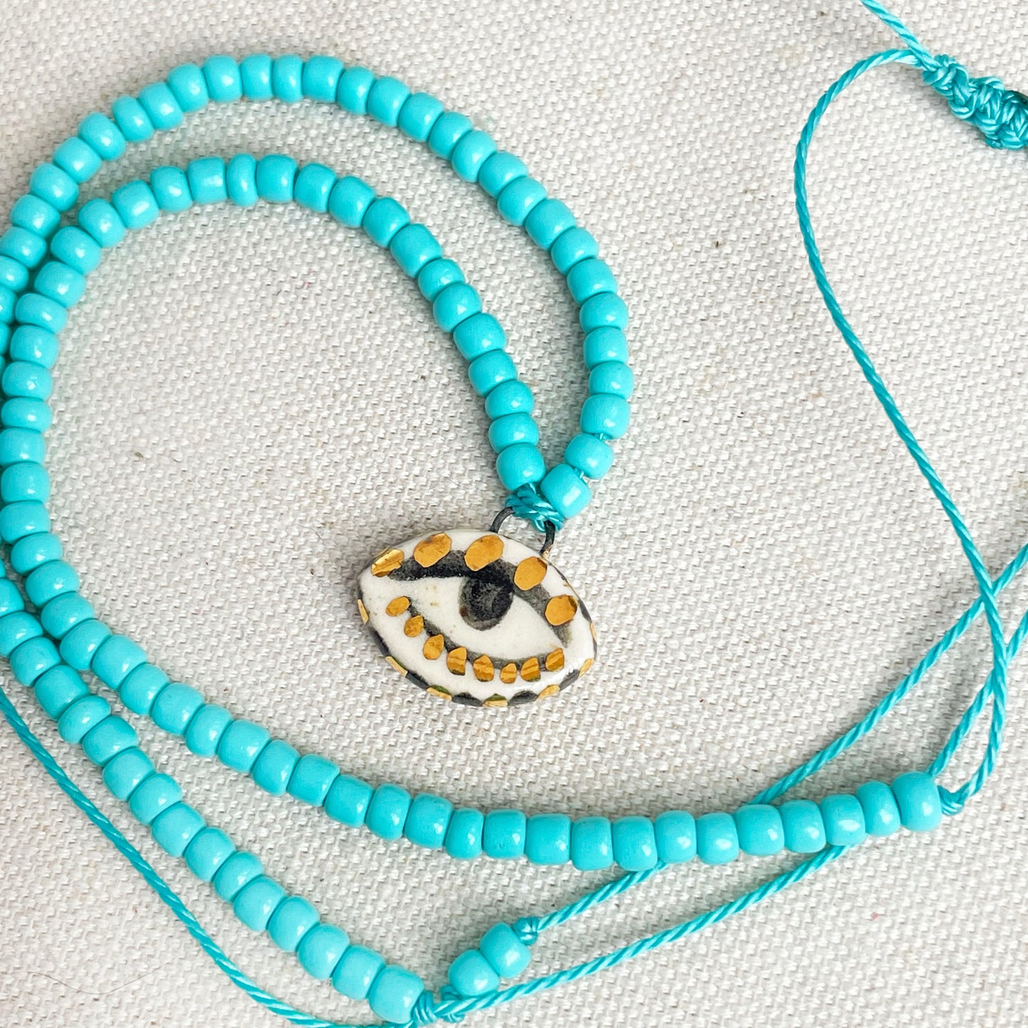 Not so Evil eye Beaded Necklace