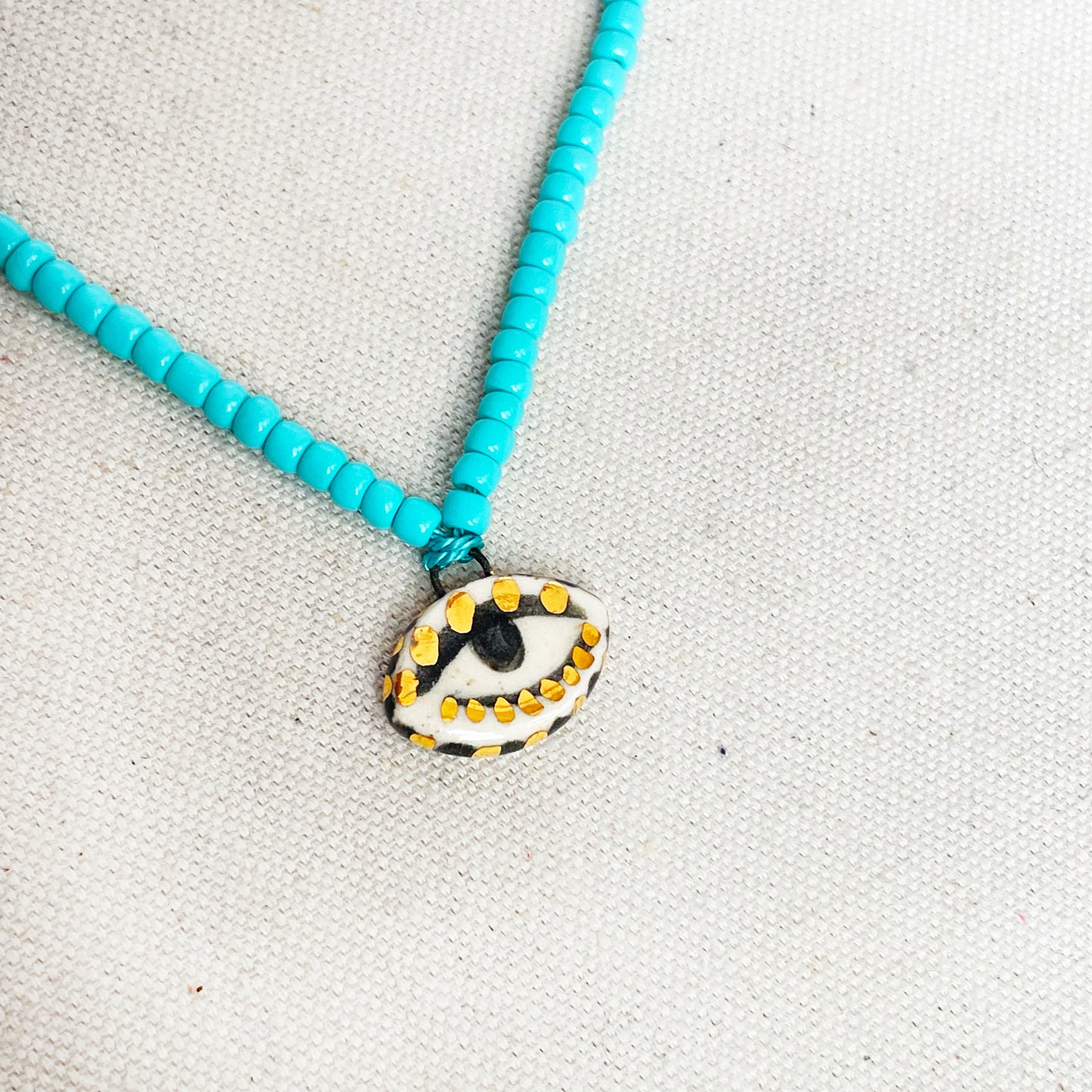 Not so Evil eye Beaded Necklace